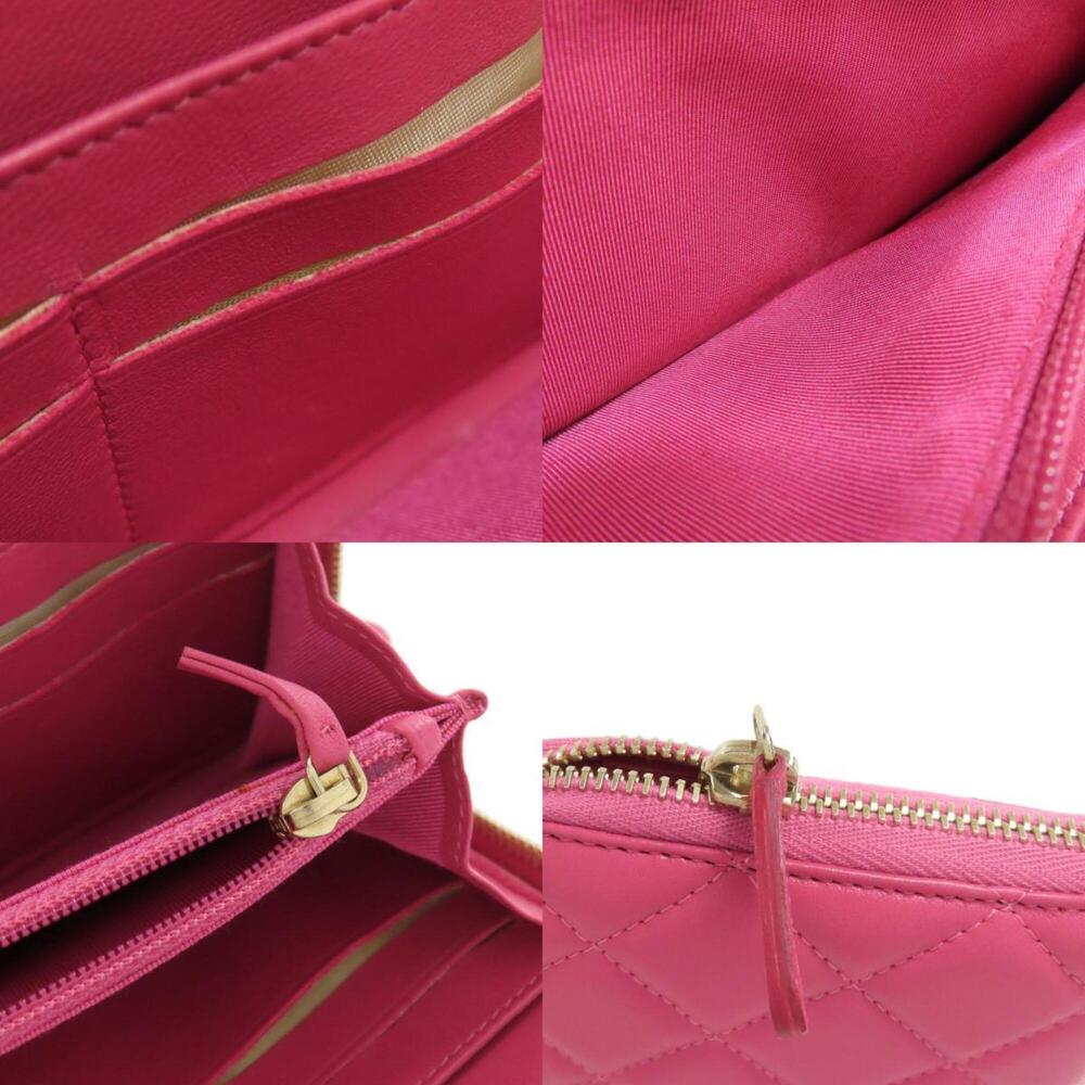CHANEL Authentic Pink Lambskin Leather Logo Wallet - Picture 8 of 11